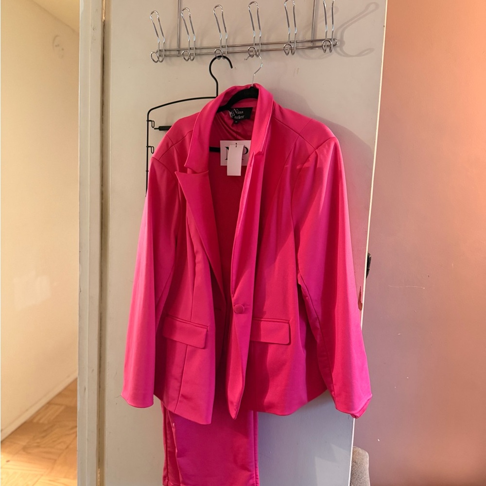 Nina Parker  Hot Pink Single-Button Blazer